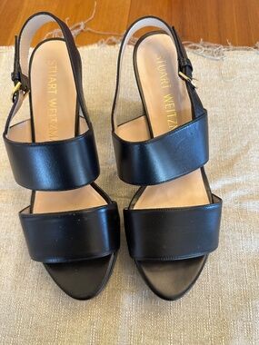 Stuart Weitzman Black Platform Sandals Size 9.5